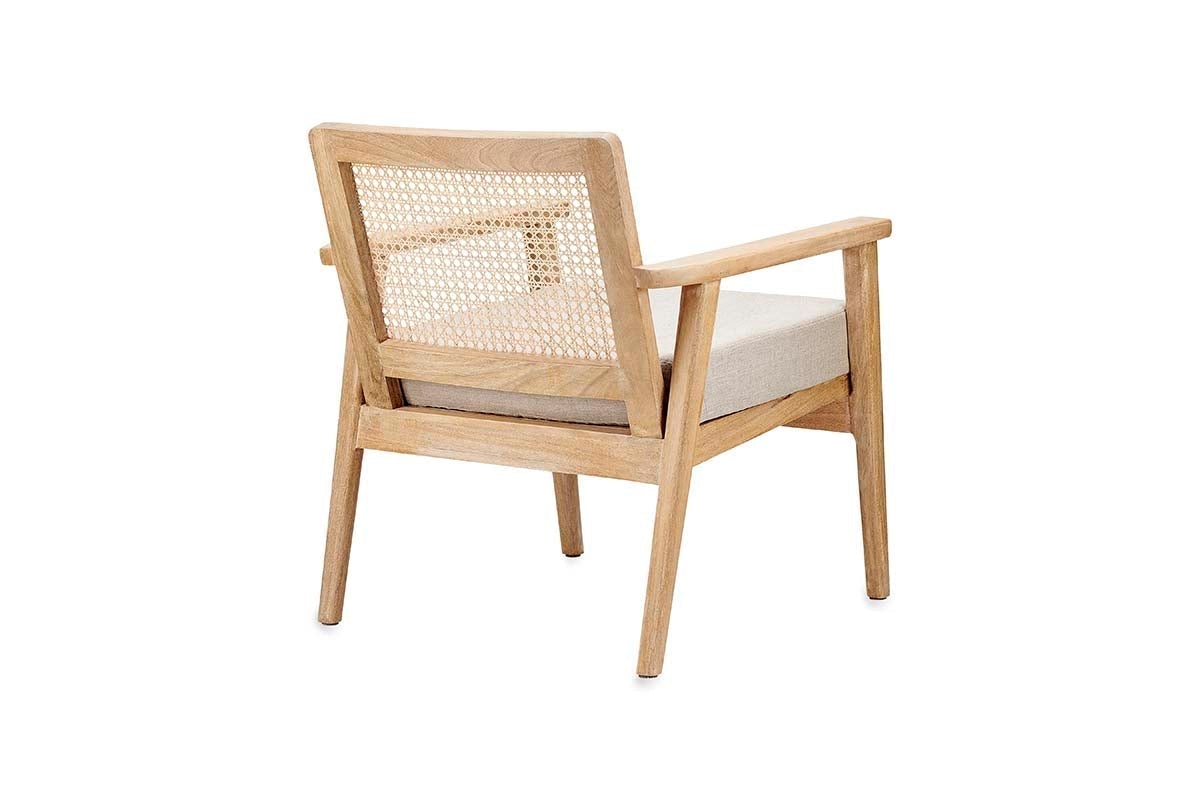 Fauteuil d'appoint Atri en bois de manguier et rotin