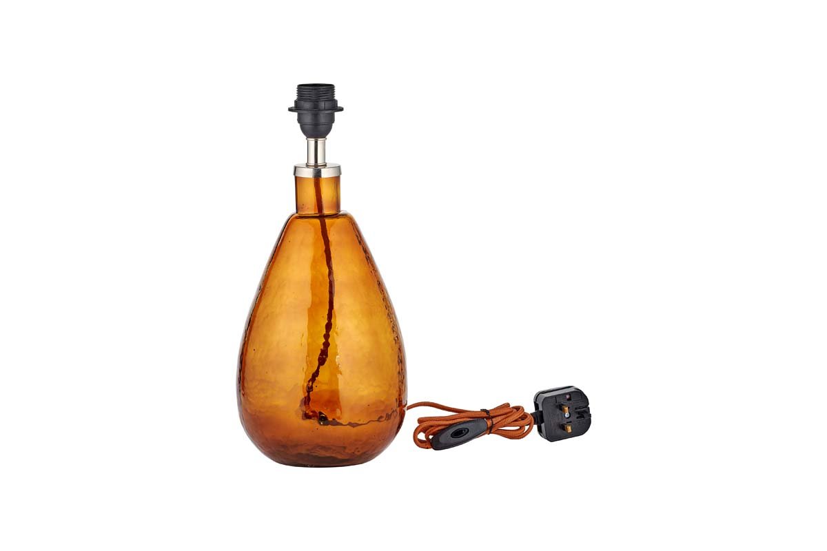 Lampe Baba en verre recyclé - Ambre brûlé - Petite et haute