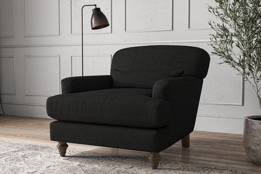 Fauteuil Deni - Lin anthracite Brera