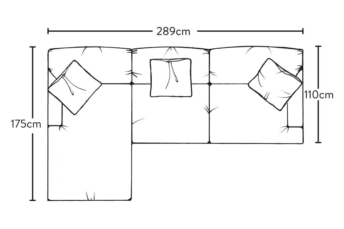 Canapé méridienne gauche Deni Large - Lin fumé Brera