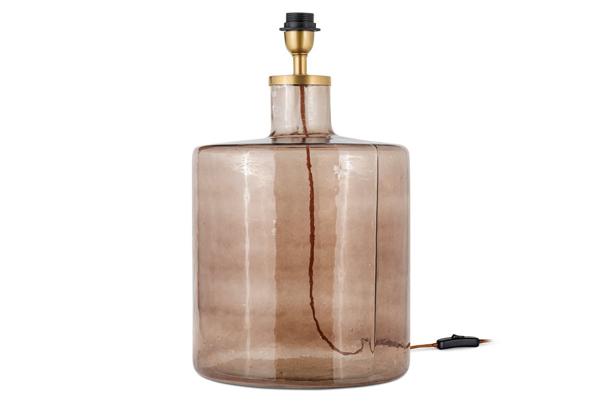 Lampe de table Edina en verre recyclé - Brun fumé - Grand modèle