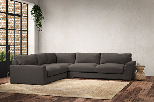 Canapé d'angle gauche Guddu Large - Brera Linen Granite