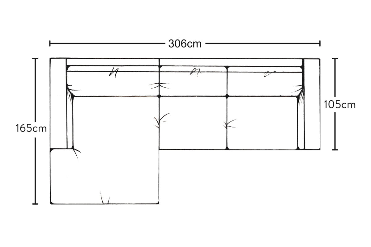 Canapé méridienne moyen gauche Guddu - Brera Lin Granit