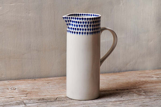 Carafe Indigo Drop - Crème et Indigo - Grand modèle
