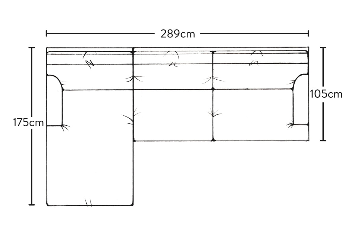Canapé méridienne Marri Grand avec accoudoir gauche - Brera Linen Granite