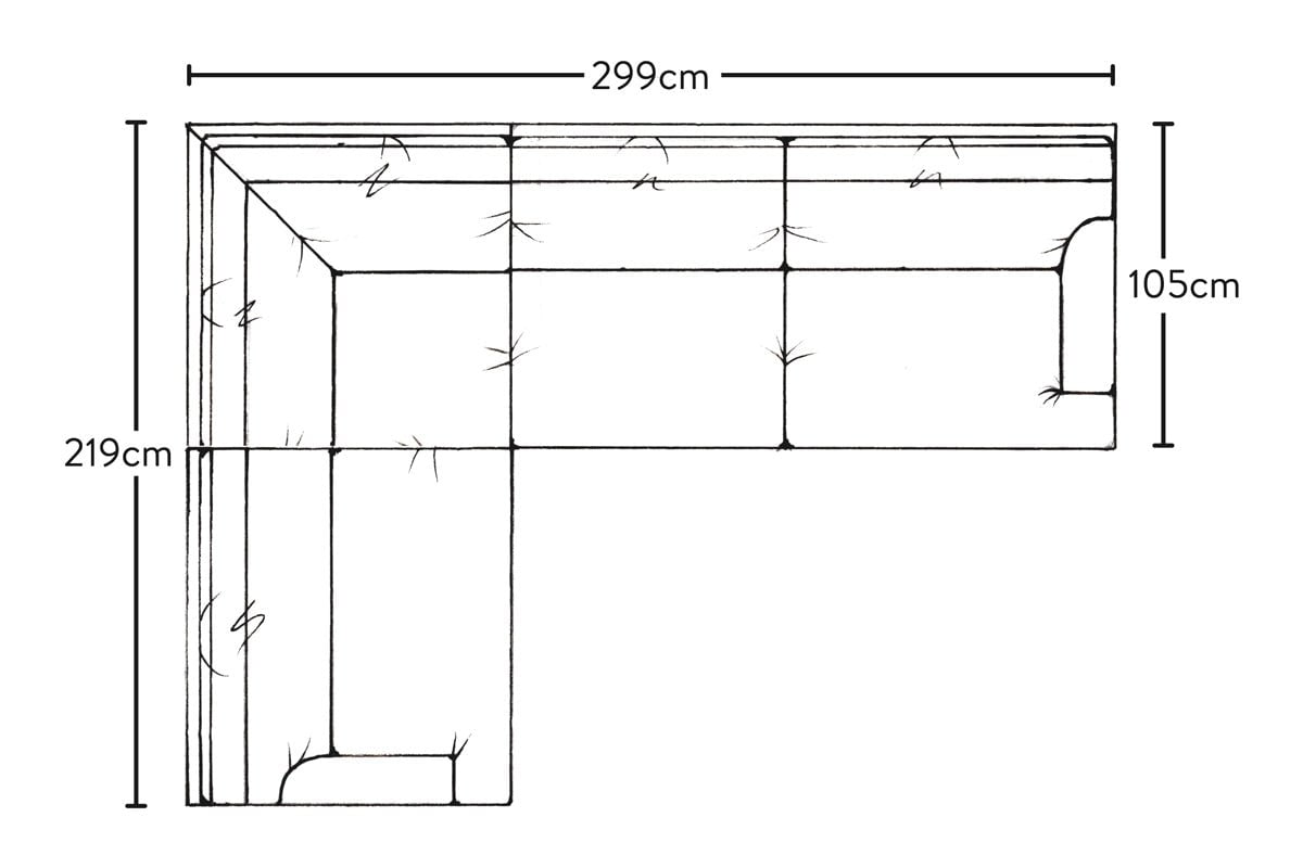 Canapé d'angle gauche Marri Grand - Brera Linen Granite