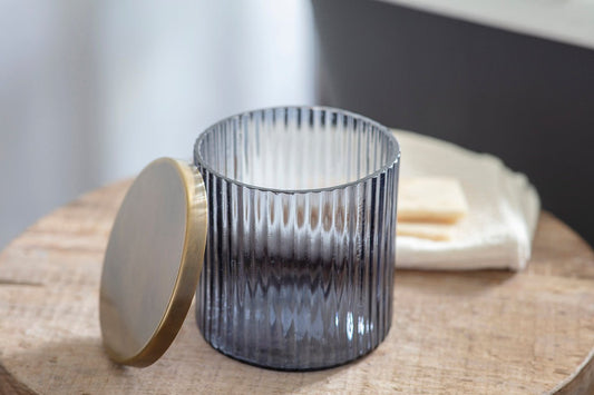 Pot de rangement en verre recyclé Valeska