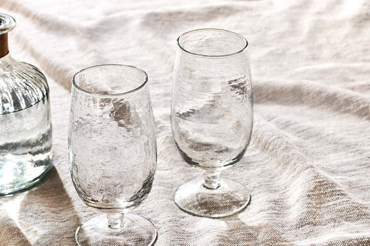 Verre martelé Yala - Transparent (Lot de 4)