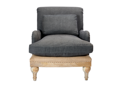 Fauteuil Abe en lin déstructuré - Anthracite