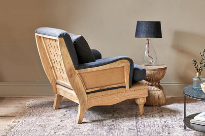 Fauteuil Abe en lin déstructuré - Anthracite