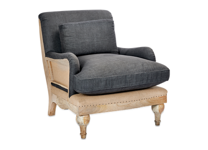 Fauteuil Abe en lin déstructuré - Anthracite