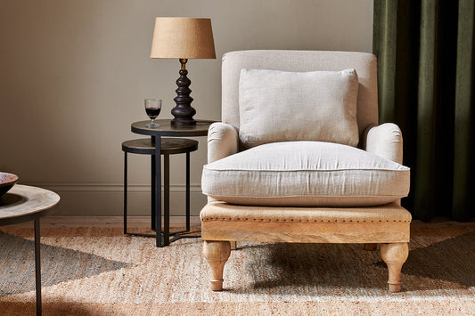 Fauteuil Abe en lin déstructuré - Pierre