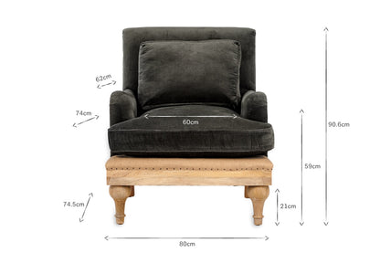 Fauteuil Abe en velours déstructuré - Mousse