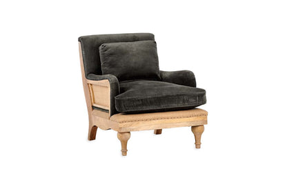 Fauteuil Abe en velours déstructuré - Mousse