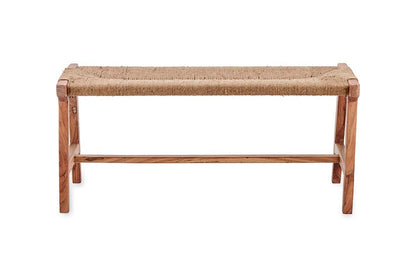 Banc en acacia et jute tressé d'Amhara