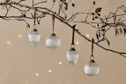 Boule de Noël gravée Anara - (Lot de 4)