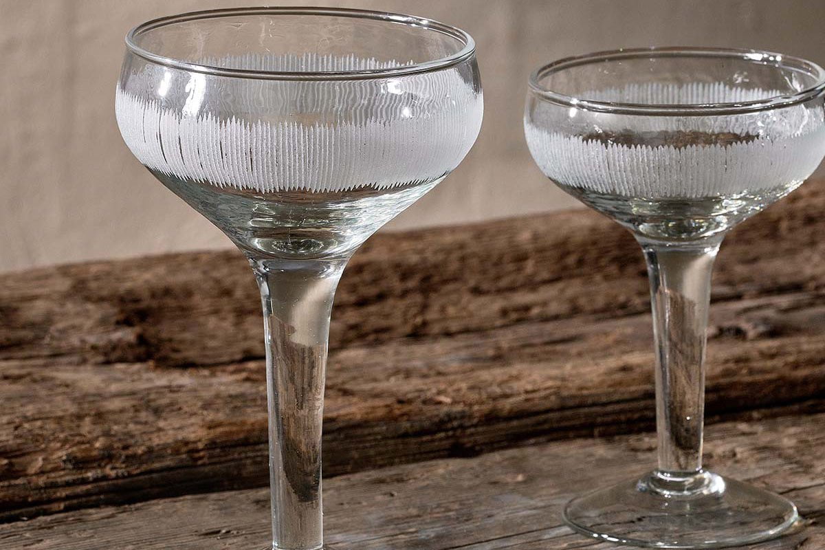 Verres à champagne gravés Anara - Transparent (Lot de 4)