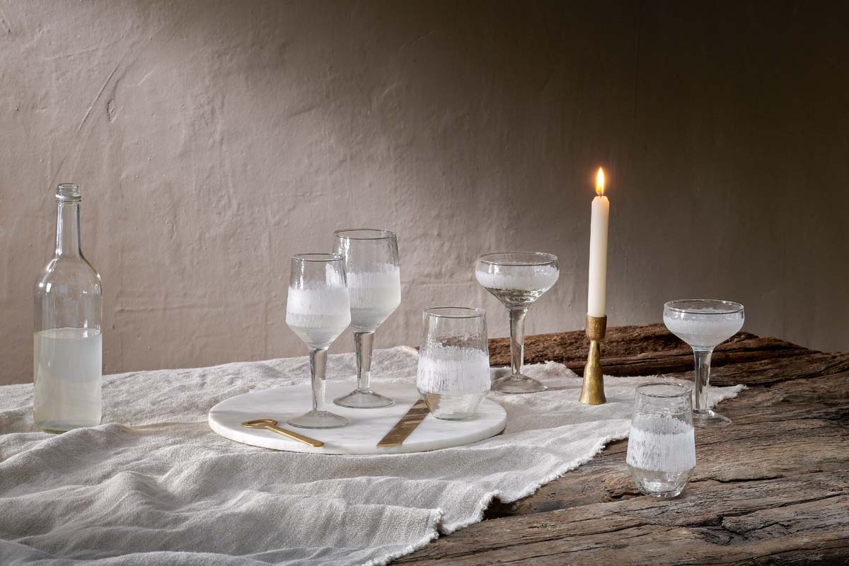 Verres à champagne gravés Anara - Transparent (Lot de 4)