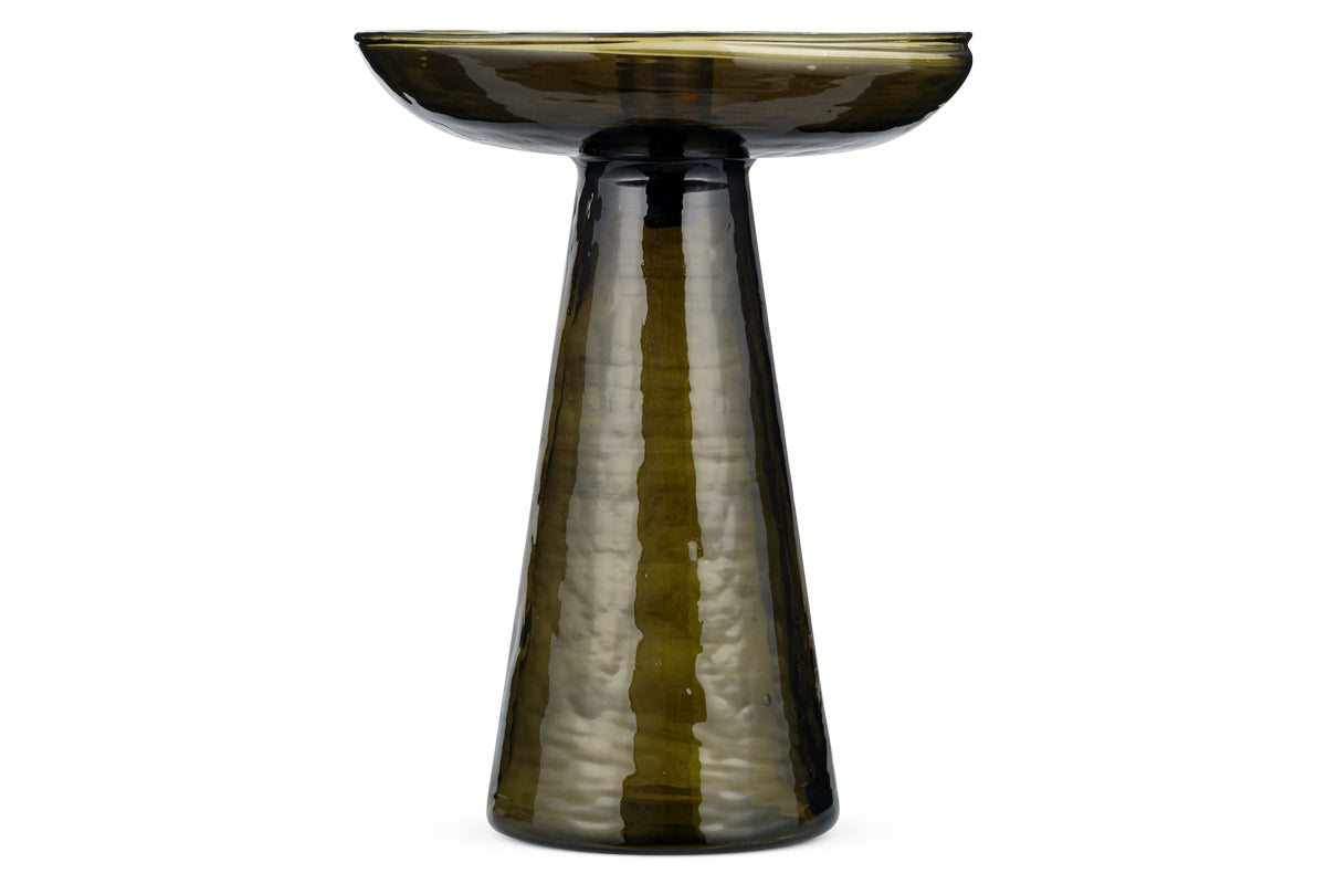 Bougeoir en verre recyclé Avyn - Vert forêt