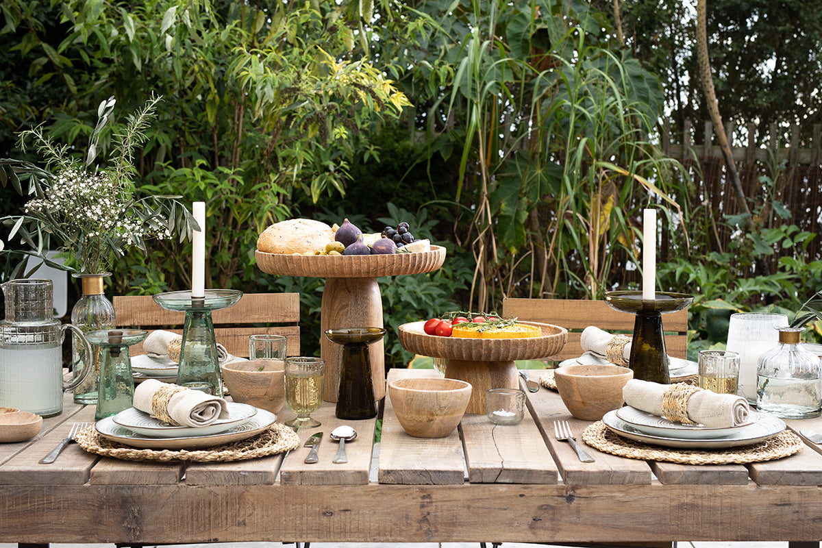 Bougeoir en verre recyclé Avyn - Vert sauge