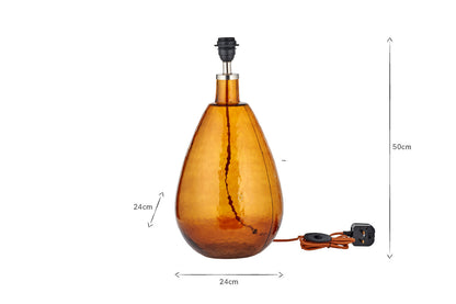 Lampe Baba en verre recyclé - Ambre brûlé - Grande lampe haute