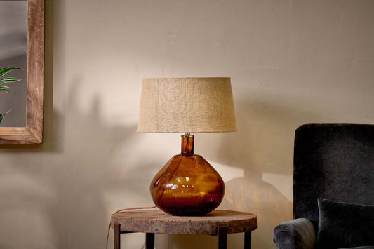 Lampe Baba en verre recyclé - Ambre brûlé - Grande