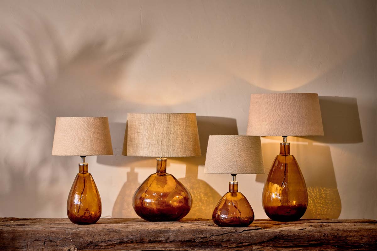 Lampe Baba en verre recyclé - Ambre brûlé - Grande