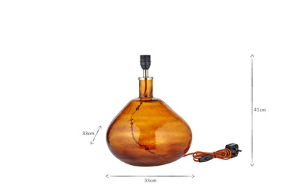 Lampe Baba en verre recyclé - Ambre brûlé - Grande