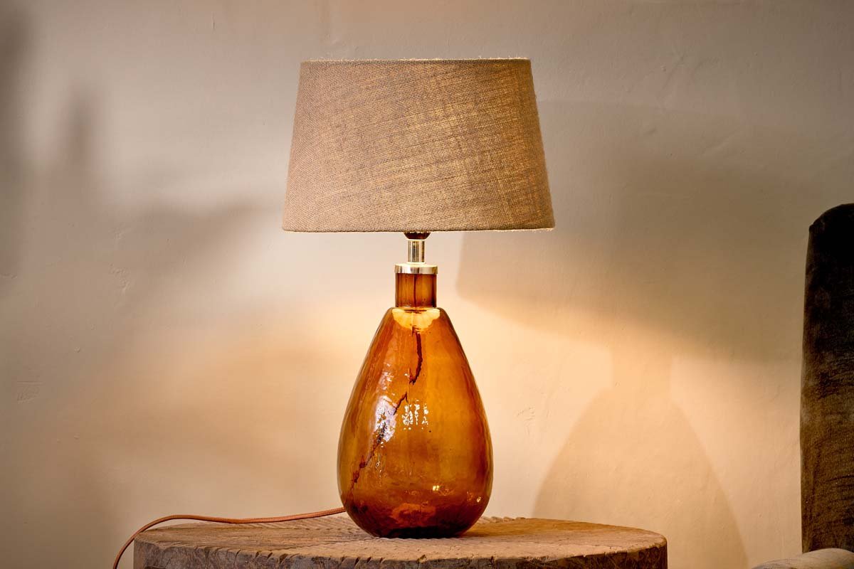 Lampe Baba en verre recyclé - Ambre brûlé - Petite et haute
