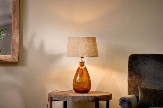 Lampe Baba en verre recyclé - Ambre brûlé - Petite et haute