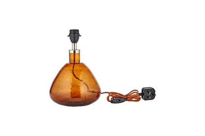 Lampe Baba en verre recyclé - Ambre brûlé - Petite et large