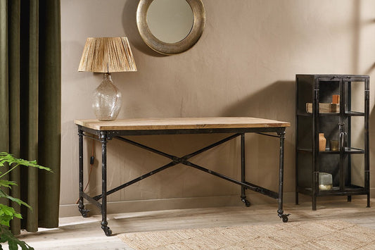 Bureau Benia en fer et bois recyclé