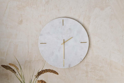 Horloge en marbre Besa - Blanche