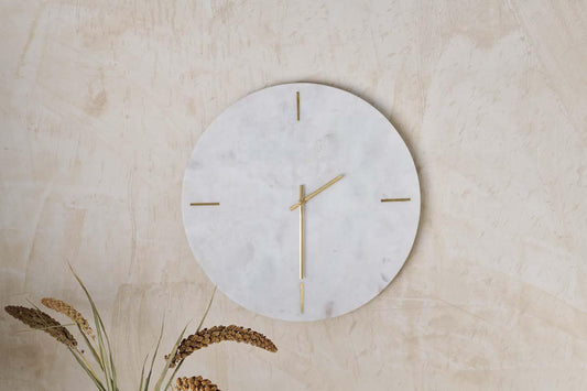 Horloge en marbre Besa - Blanche