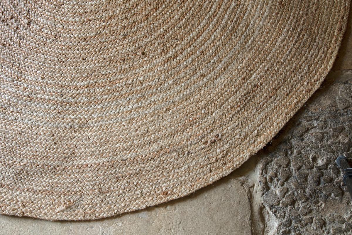 Tapis rond en chanvre tressé