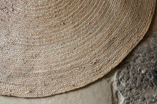 Tapis rond en chanvre tressé