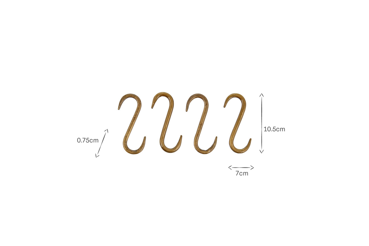 Crochets en S Laila Iron - Laiton - (Lot de 4)