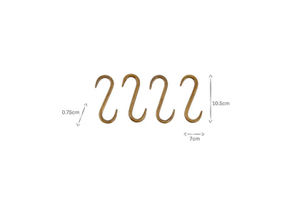 Crochets en S Laila Iron - Laiton - (Lot de 4)