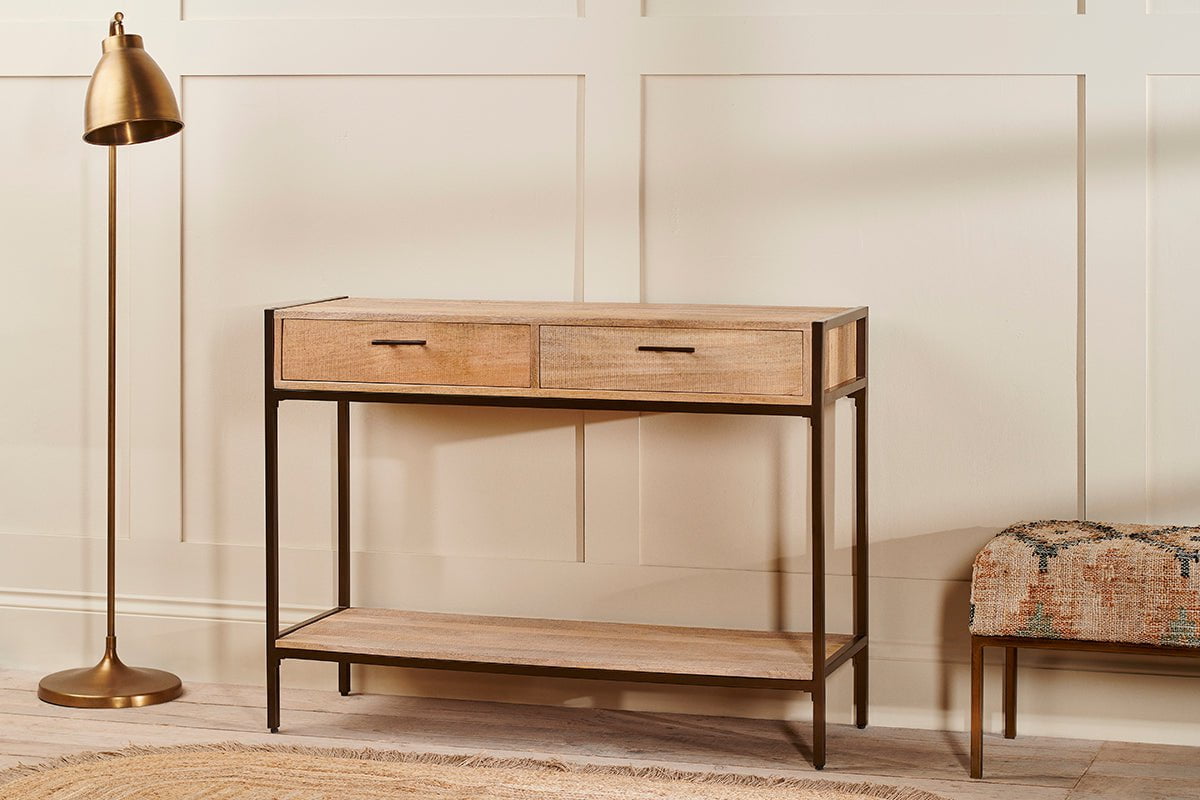 Table console en bois de manguier Dasai