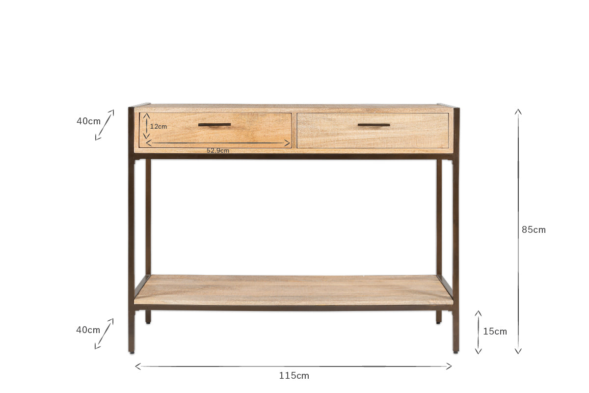 Table console en bois de manguier Dasai