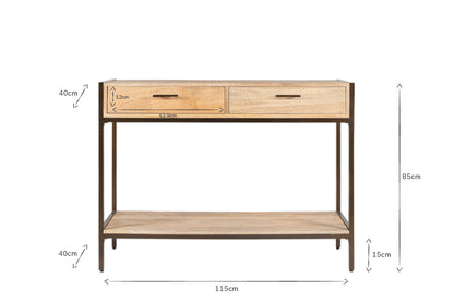 Table console en bois de manguier Dasai