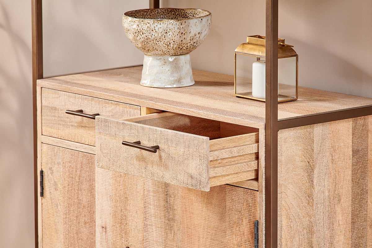 Unité de stockage en bois de manguier Dasai