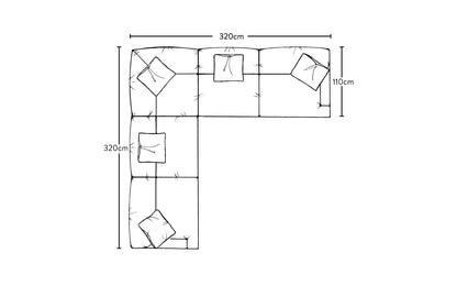 Canapé d'angle Deni Grand - Brera Lin Dusk