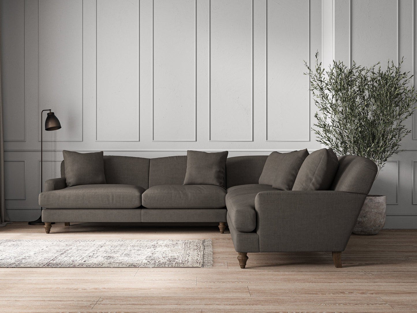 Canapé d'angle Deni Grand - Brera Lin Granit