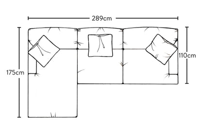 Canapé méridienne gauche Deni Large - Lin Brera Naturel