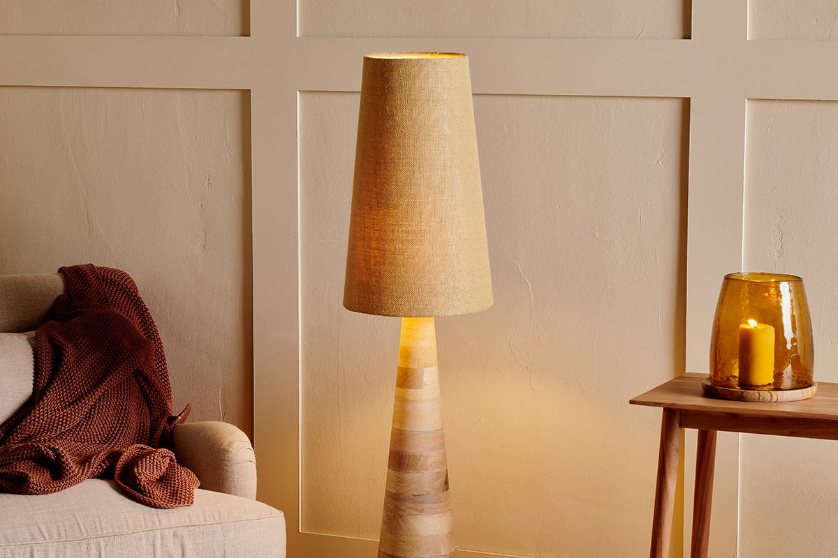 Abat-jour haut Dia Jute - Naturel