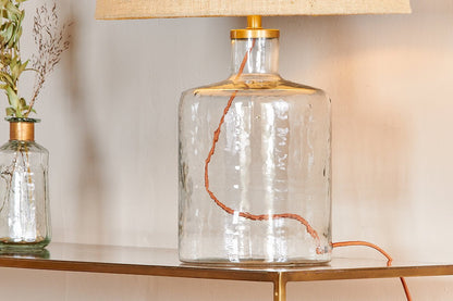 Lampe de table Edina en verre recyclé - Transparent - Grand modèle