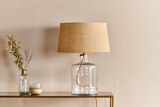 Lampe de table Edina en verre recyclé - Transparent - Petit modèle