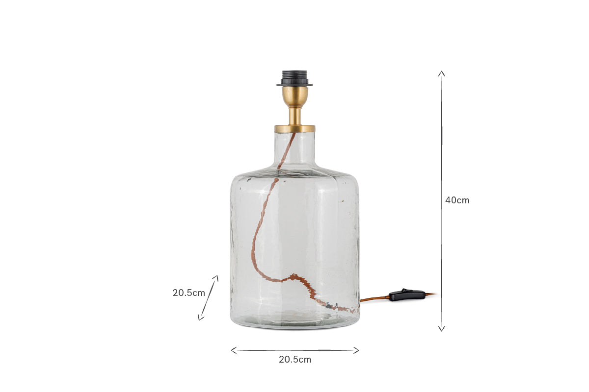 Lampe de table Edina en verre recyclé - Transparent - Petit modèle