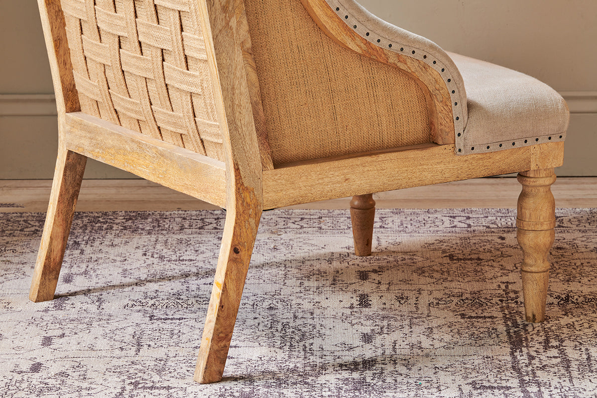 Fauteuil Elbu en lin déstructuré - Pierre